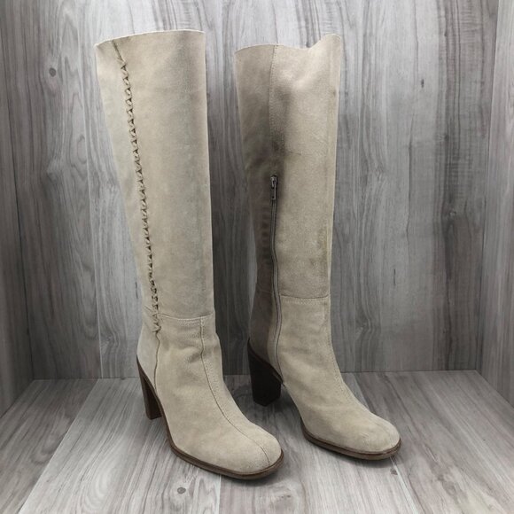 Nine West Boots Womens 7M Light Tan Pull On Knee High Boots - Picture 3 of 15